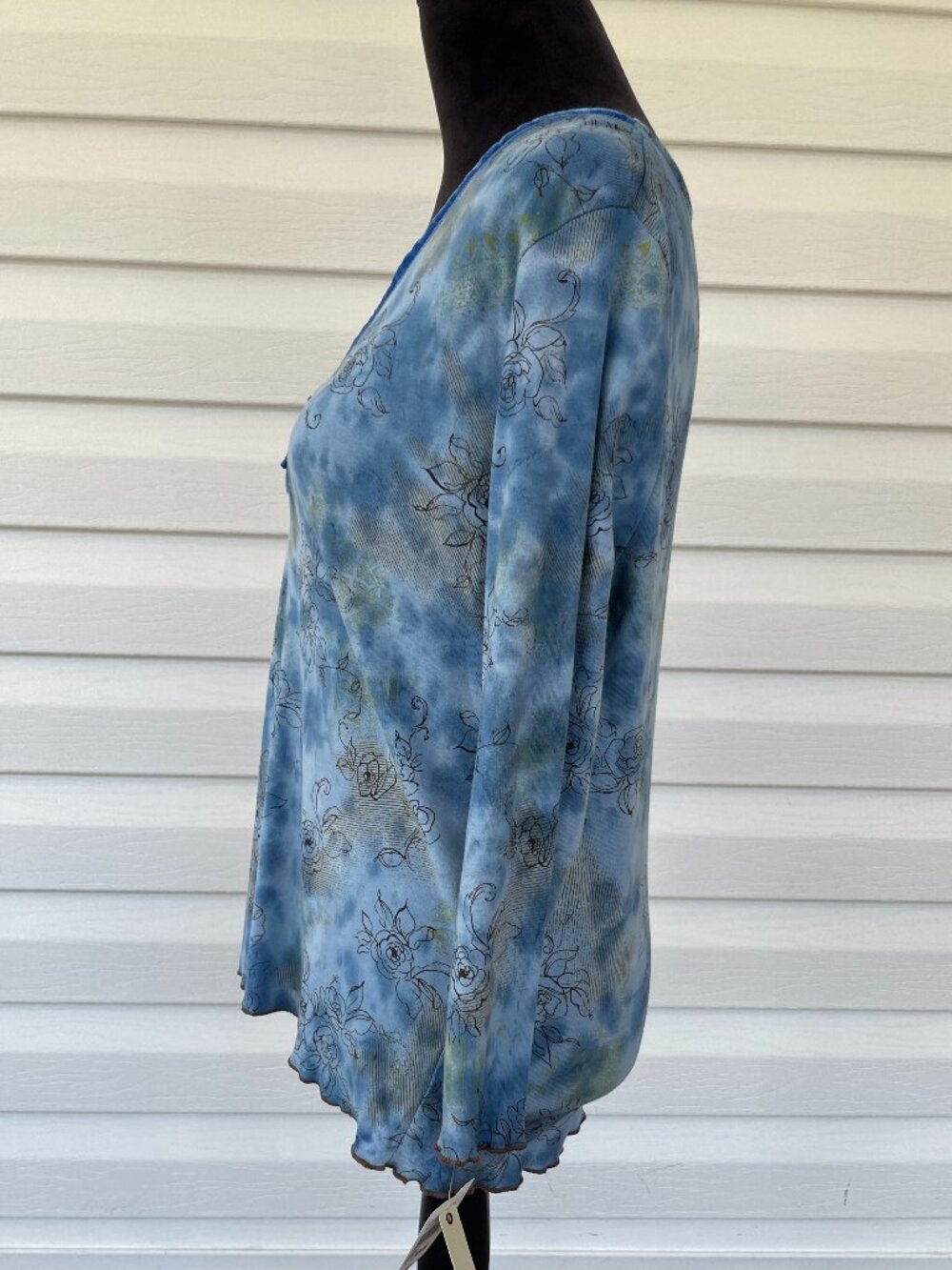 NWT ONE WORLD Blue/Brown Tee XL - Picture 4 of 6